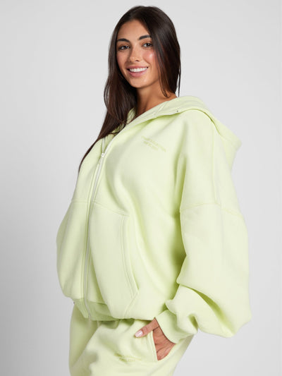 Sudadera con Capucha de Cremallera en Color Pastel