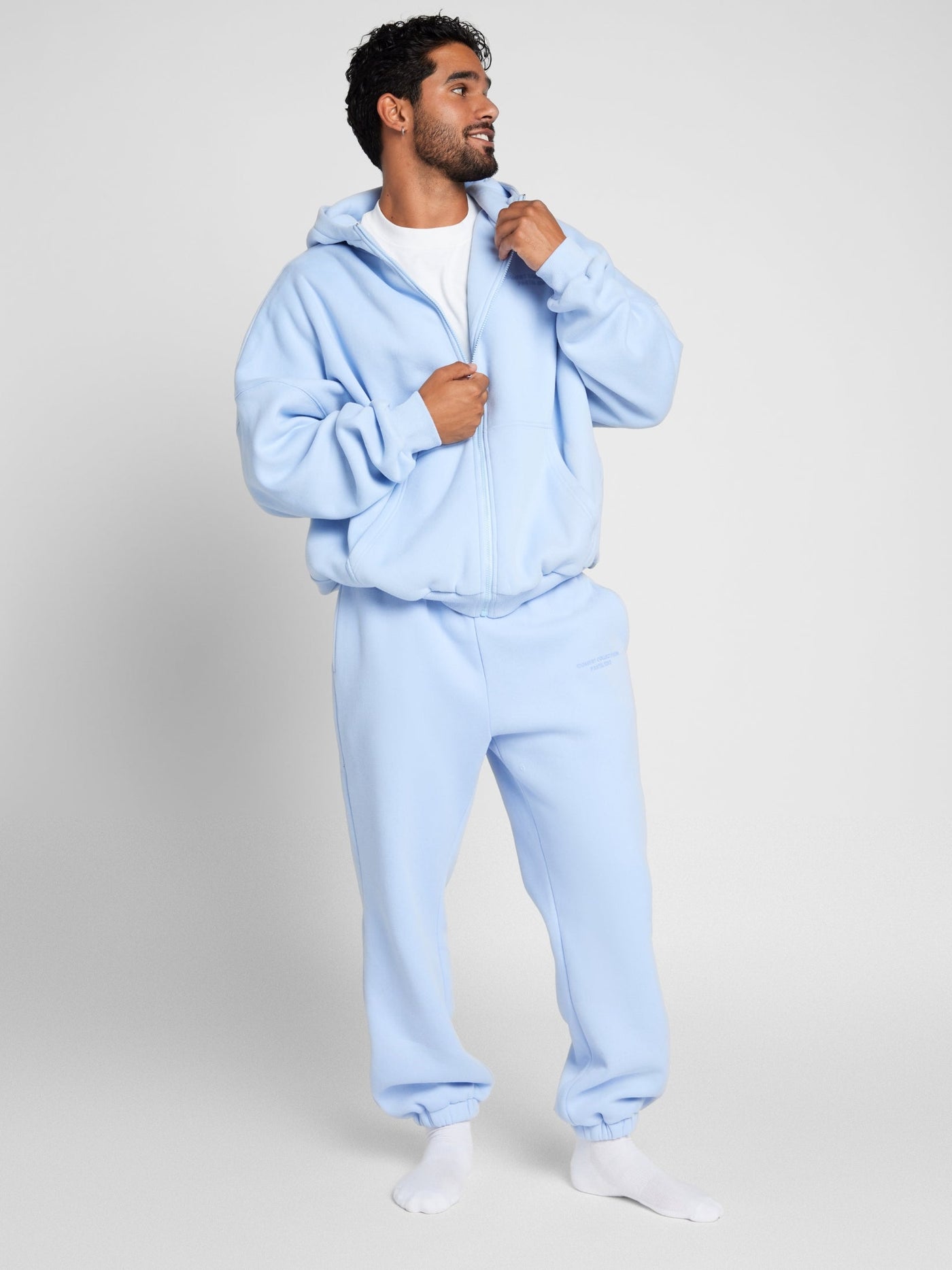 Sudadera con Capucha de Cremallera en Color Pastel