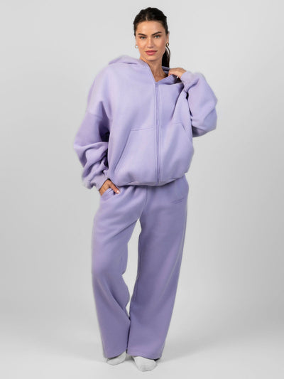 Sudadera con Capucha de Cremallera en Color Pastel