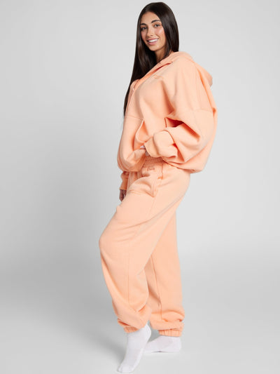 Sudadera con Capucha de Cremallera en Color Pastel