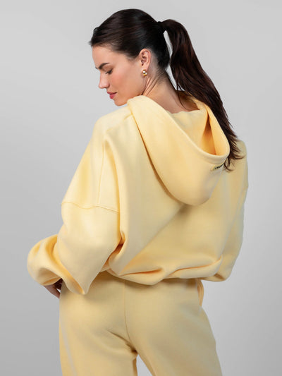 Sudadera con Capucha de Cremallera en Color Pastel